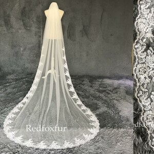 Lace Wedding veil,Bridal Veil,Cathedral veil,Long Veil,Ivory veil,White Veil,Wedding Gift,1Tier Veil,Floral veil,Comb Veil,Royal Veil