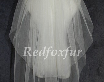 Minimalist design Wedding veil,2 Tier veil,bridal veil,white ivory veil,fashion veil