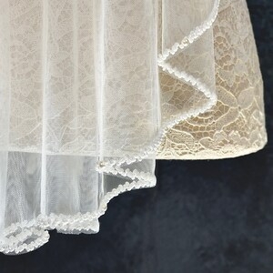 White beaded edge veil, beaded cathedral veil, Royal Length Cathedral Crystal Beaded Veil, beaded edge veil