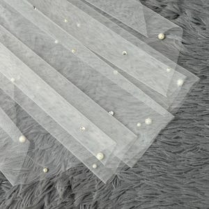 Rhinestones Bridal Veil,Veil With Comb,Single Layer Veil,Ivory Wedding Veil,Pearl Bridal Veil,Elegant Bridal Veil,Veil With Pearls,Veil
