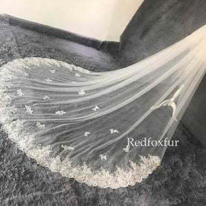 Veil,Cathedral veil,Lace veil,Wedding Veil,Bridal Veil,Floral veil,Ivory Veil,2 tier veil,Blusher veil,Long veil,Wedding gifts,Veil Comb
