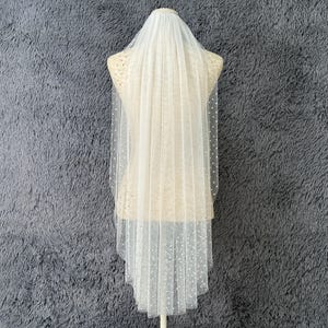 Rhinestone Trimmed Veil,Simple Bridal Veil,Veil With Comb,Ivory Wedding Veil,Elegant Bridal Veil,Rhinestone Wedding Veil,Single Tier Veil