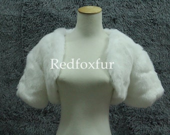 High-quality Boleros,Faux fox fur Jacket,Winter wedding coat,Bridal Cloak,white ivory,Bridesmaid Cape Wrap,short-sleeved Jacket