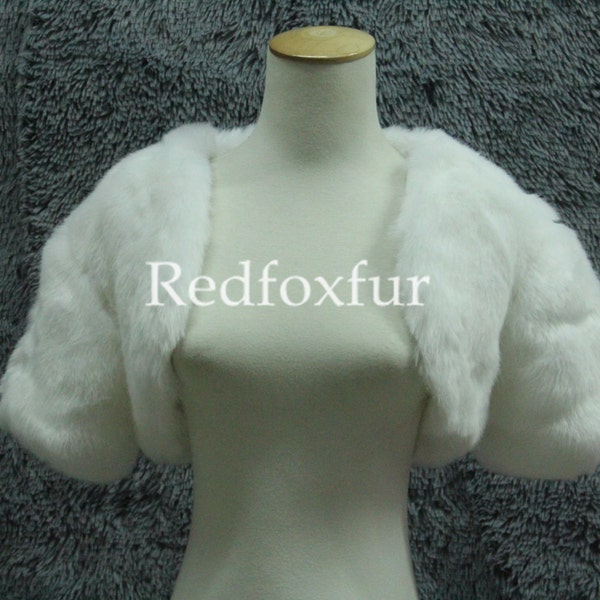 High-quality Boleros,Faux fox fur Jacket,Winter wedding coat,Bridal Cloak,white ivory,Bridesmaid Cape Wrap,short-sleeved Jacket