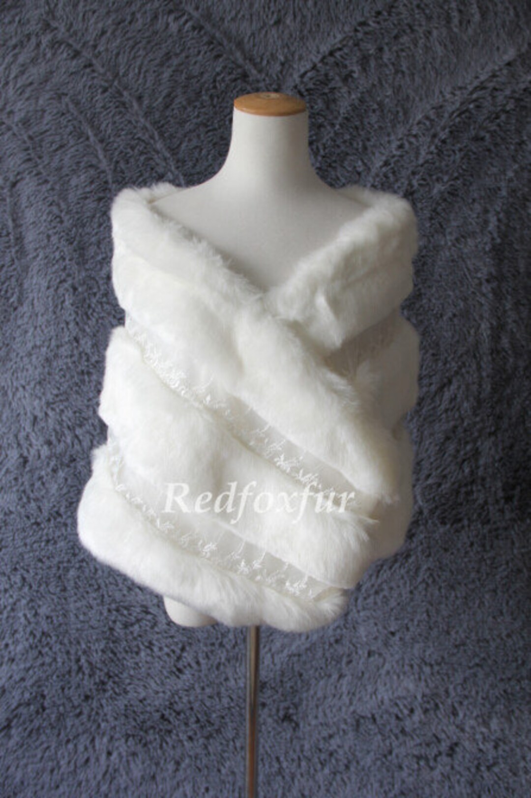 faux fox fur shawl