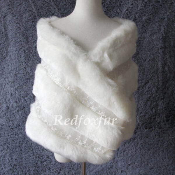 High quality,Faux fox fur shawl,Winter Wedding dress Wrap,Women Wrap Cloak,Lace Bridesmaid Cape,Coat,Bridal Shrug scarf,Jacket shawl Bolero