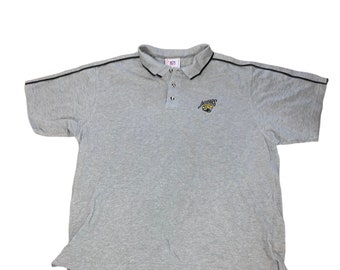 Jacksonville Jaguars Logo Golf Polo Gray Shirt 3XL Y2K