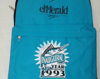 Florida Marlins Miami Baseball Mlb Herald Promo Inaugural Year 1993 Teal Youth Boys Teal Small Backpack Nwot