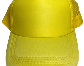 Yellow Retro Trucker Hat Foam Snapback Sublimation