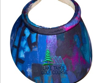 Vintage Golf Visor 1990s Print Lake Tahoe Imperial Visor