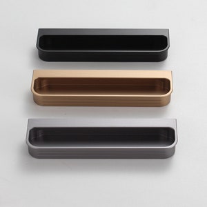 Slotted Pull Handle Cabinet Door Drawer Hidden Pull Handle Wardrobe Door Invisible Pull Handle Embedded Modern Simple Pull Handle