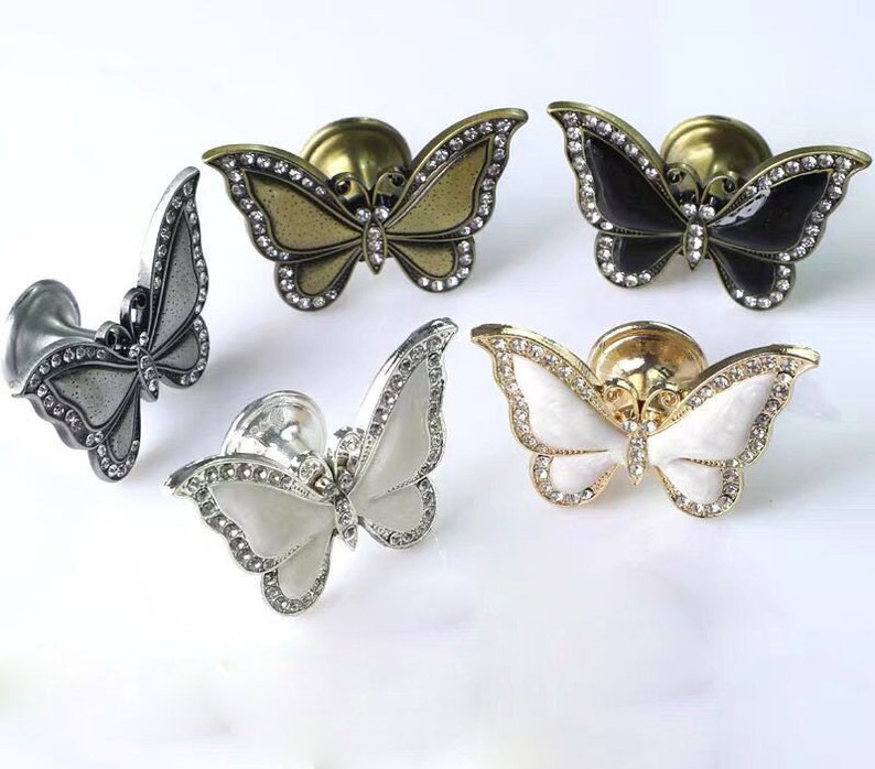 Crystal Butterfly Knob Door Knob Crystal Drawer Knob Etsy