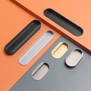 Modern Invisible Pull Handle Drawer Door Cabinet Pull Handle Wardrobe Pull Handle Oval Recessed Pull Handle Drawer Pull Handle