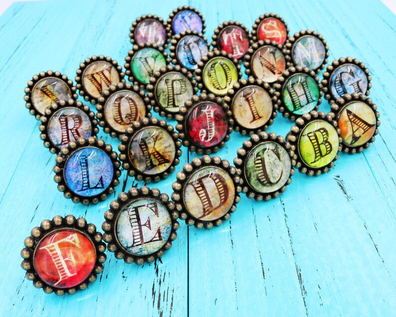 Retro European Pastoral Knobs Drawer Knobs English Alphabet Etsy
