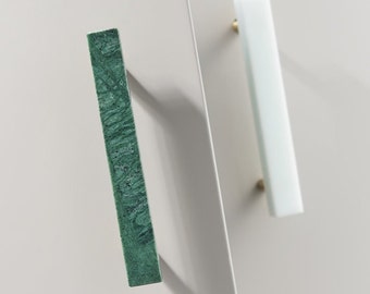 American White Green Marble Brass Light Luxury Nordic Style Furniture Cabinet Door Drawer Pull Handle