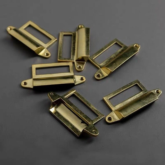 10x Plate Handles  Solid Brass Polished 105mm X 64mm made in England 