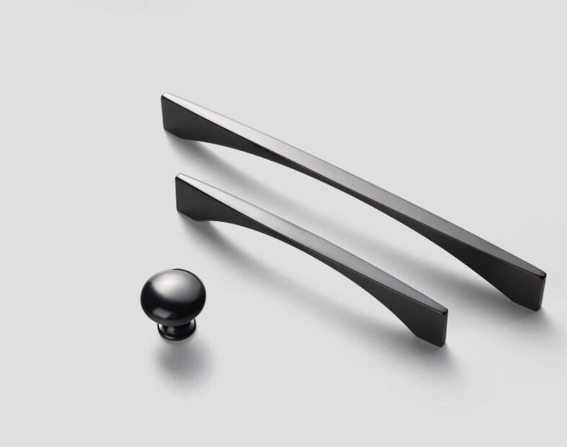 Modern Simple Black Pull Handle Drawer Pull Handle Etsy