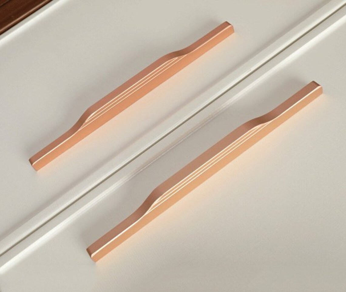 Rose Gold Large Door Pull Handle Pull Handle Drawer Etsy