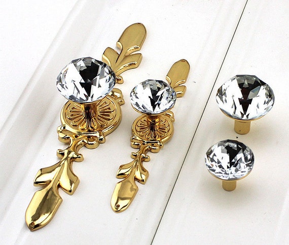 Crystal Knob Drawer Knob Dresser Knob Cabinet Knob Sparkly Etsy