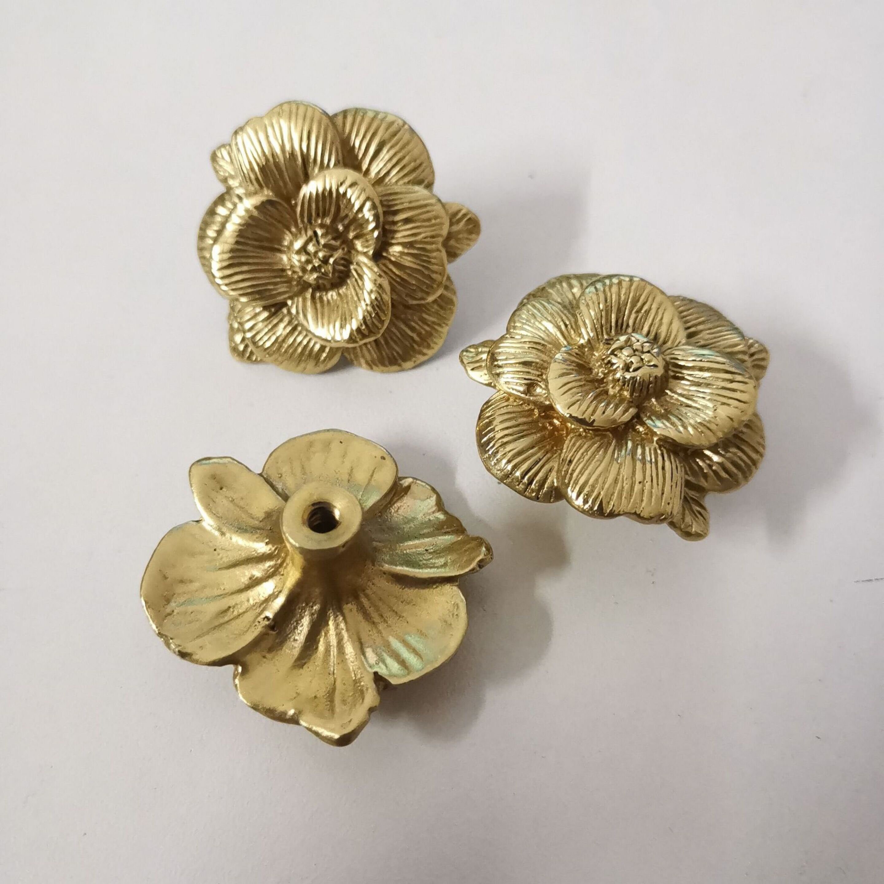 Nordic Brass Flowers Knob American Door Knob Knob Etsy