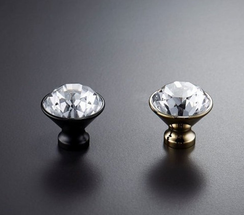 Crystal Brass Door Knob Modern Drawer Knob Dresser Knob Etsy