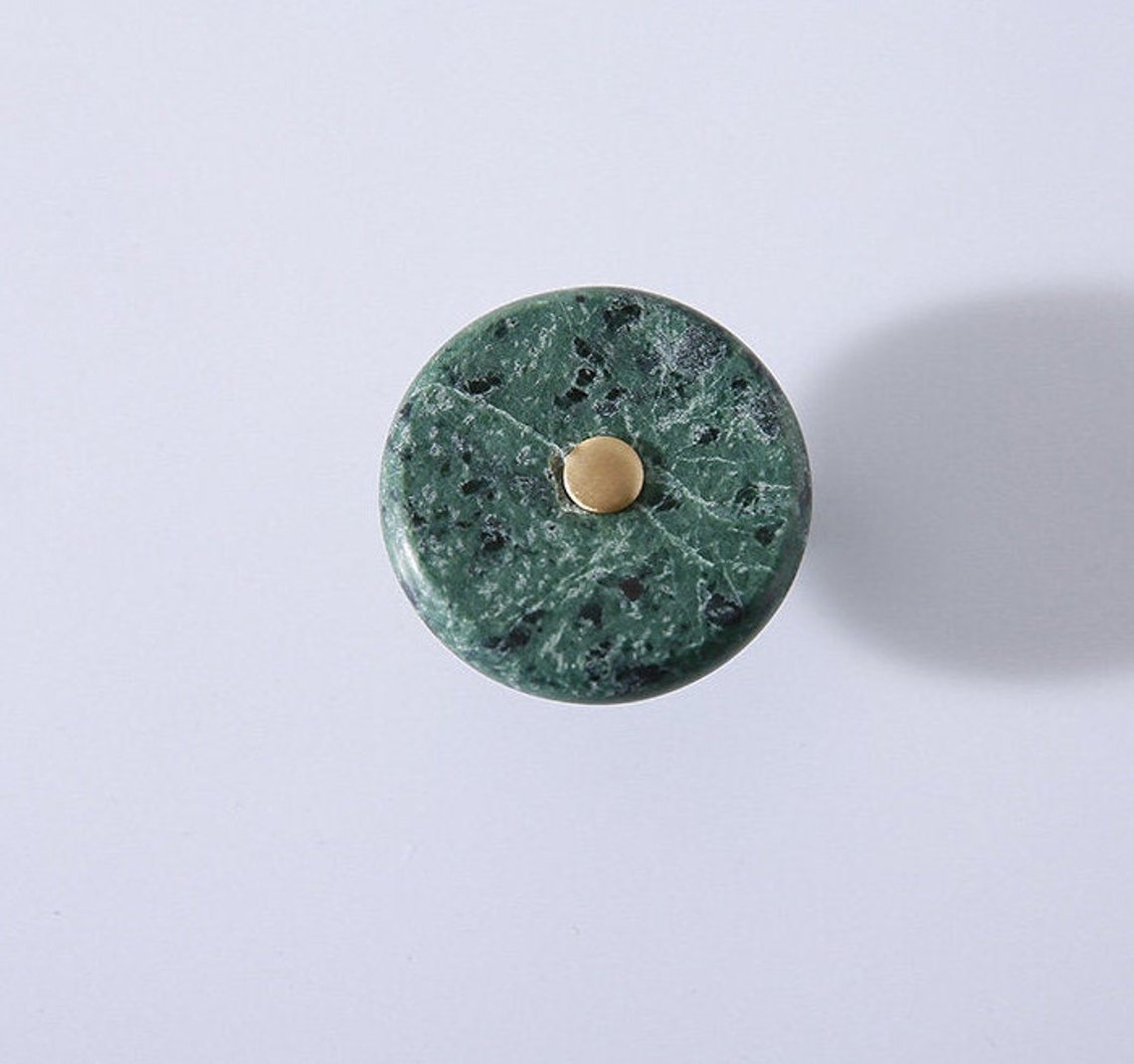 Nordic Simple Dark Green Marble Brass Knob Door Knob Etsy Canada