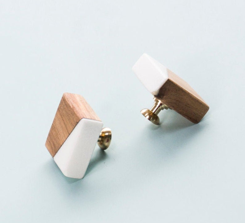 Knob Simple Nordic Modern Simple Door Knob Wood Knob Cabinet Marble Small Knob - Etsy
