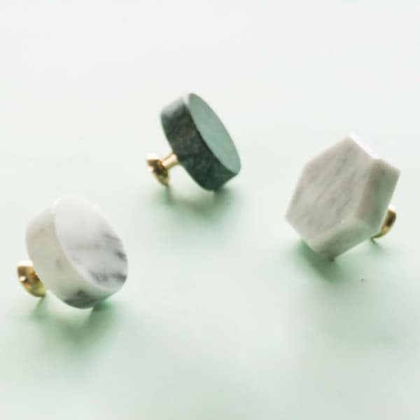 Perilla de puerta de latón con mármol simple y moderno de estilo nórdico para gabinete, perilla para puerta de armario