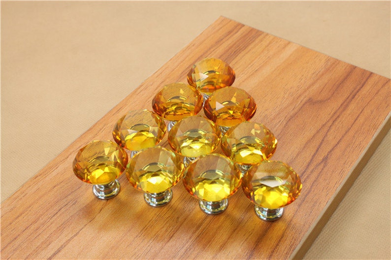 Modern Glass Knob Clear Crystal Knob Drawer Knob Knob Etsy