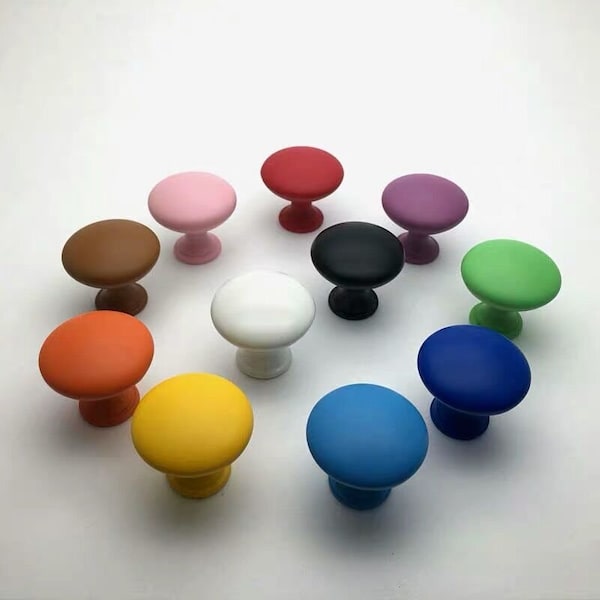 Colorful Knob Drawer Knob Cabinet Knob Dresser Knob Kids Children Orange Yellow Red Pink Black White Green