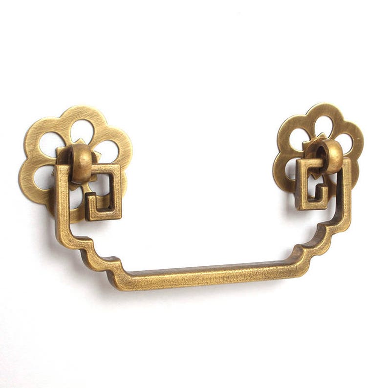 2.76 Brass Drawer Pull Handle Chinese Style Door Pull Etsy