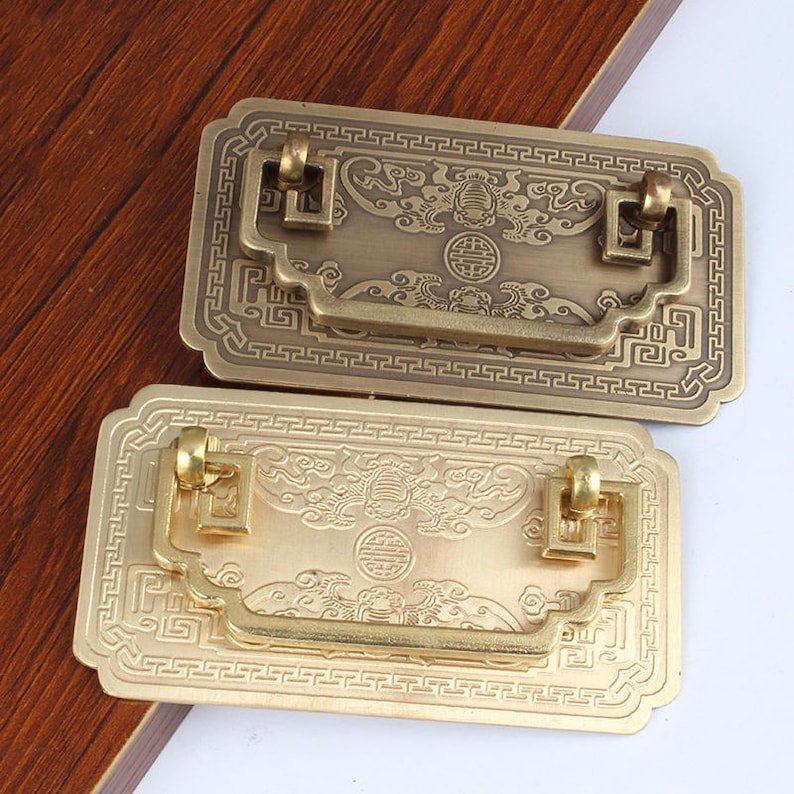 Retro Chinese Drawer Pull Handle Door Pull Dresser Pull Handle Etsy