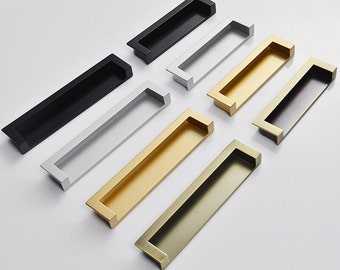 Moderne Uitgebreide Solide Onzichtbare Verborgen Ingebedde Verborgen Handgreep Lade Kastdeur Kast Kast Handgreep