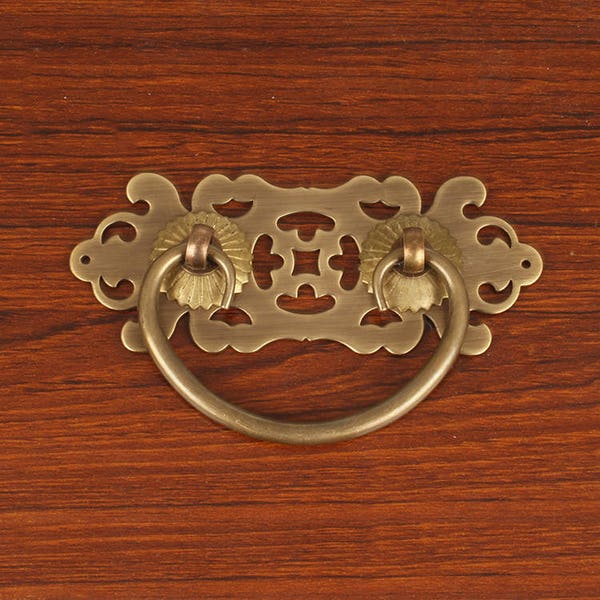 Chinese Brass Pull Handle  Antique Pull Handle Drawer Classical Hollow Flower Pull Handle