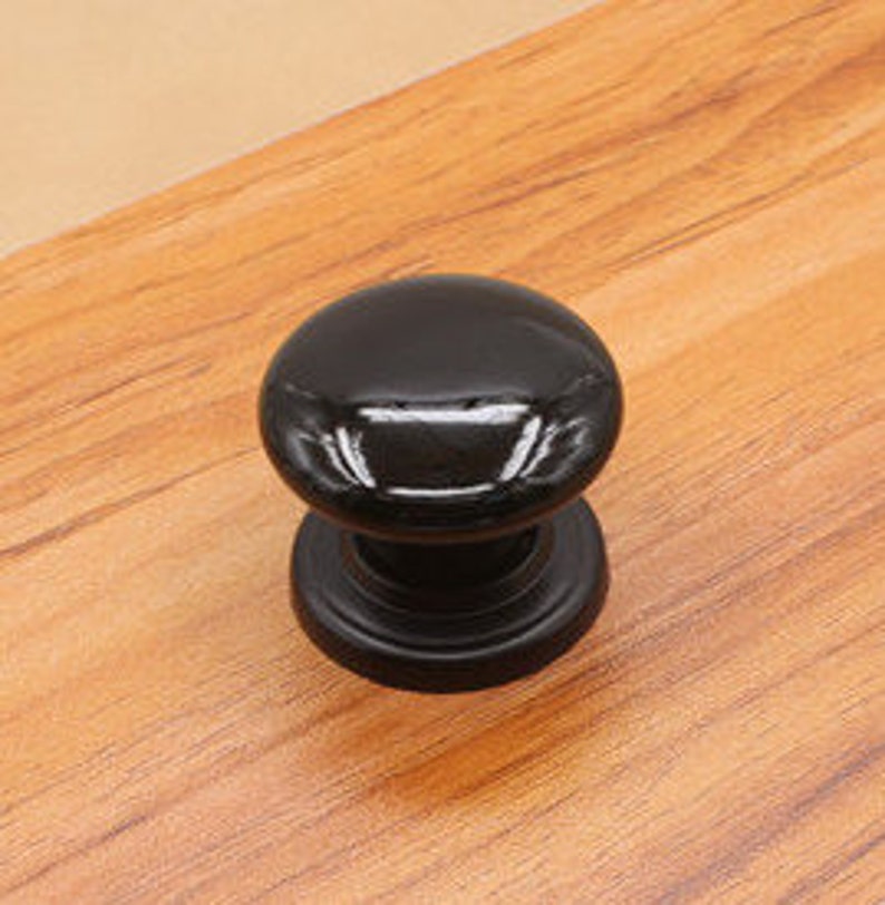 Black Drawer Knob Door Knob Dresser Knob Ceramic Knob Unique Etsy