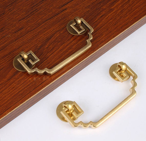 Brass Drawer Pull Handle Door Pull Dresser Pull Handle Retro Etsy