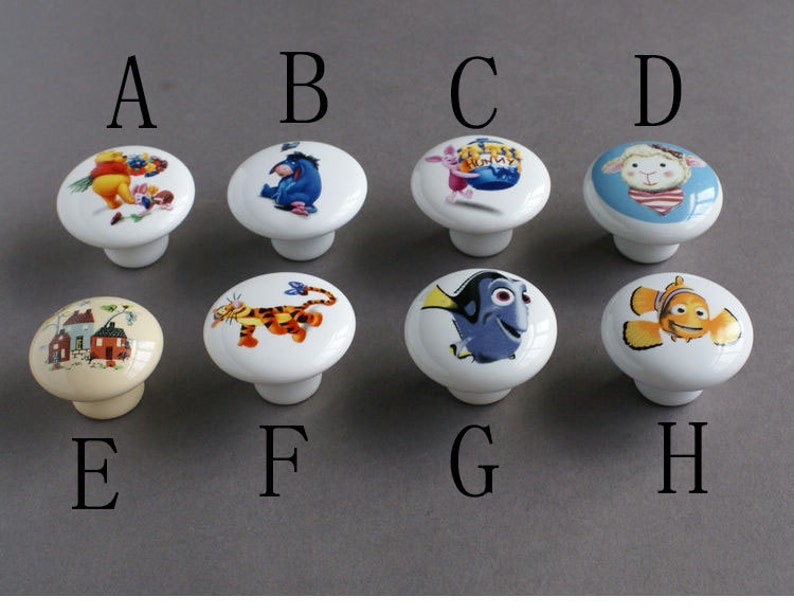 Drawer Knob Door Knob Children Room Disney Cartoon Characters Etsy