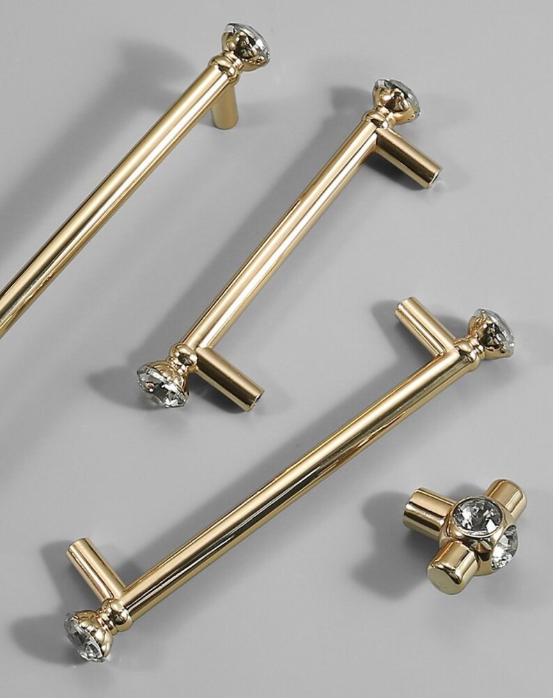 Modern Crystal Pull Handle Dresser Pull Handle Wardrobe Pull Etsy