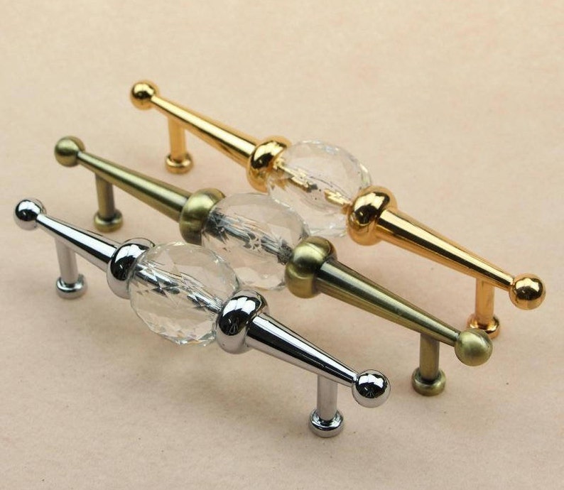 Crystal Pull Handle Drawer Pull Handle Modern Diamond Dresser Etsy