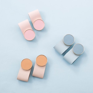 Pomo de puerta de cuero y latón para habitación infantil de estilo nórdico, pomo para armario, pomo para cajón