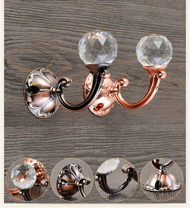 Crystal Decorative Hook Wall Hook Coat Hangers Rack Hooks Etsy