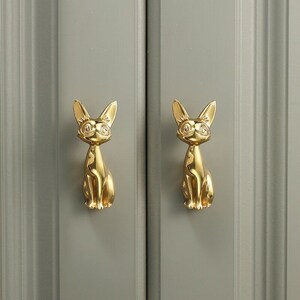 Personality Creative Kitten Brass Knob Light Luxury Nordic Drawer Gold Wardrobe Cabinet Door Knob Wardrobe Door Knob