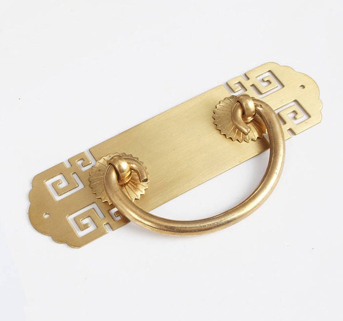Chinese Style Brass Drawer Pull Handle Door Pull Handle Retro Etsy