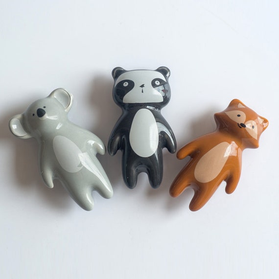 Ceramic Small Bear Knob Door Knob Knob Drawer Knob Etsy