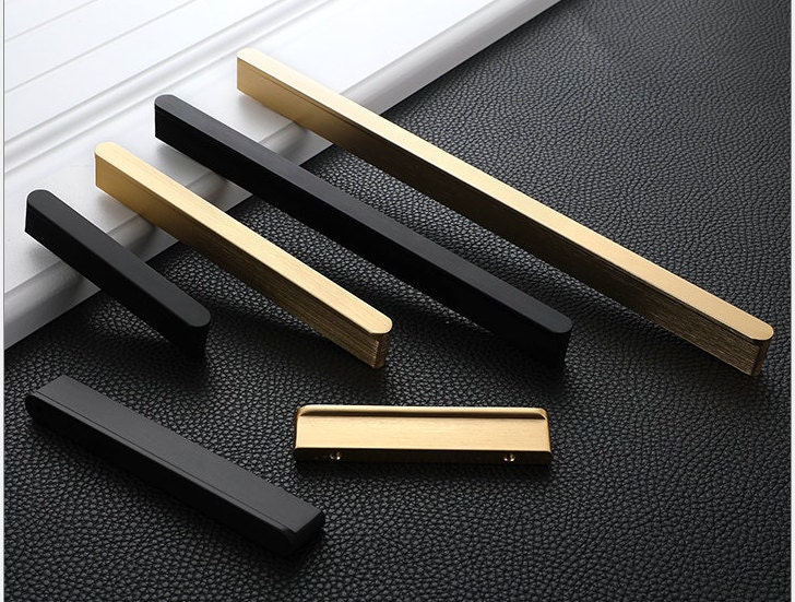 Black Wardrobe Pull Handle Brass Color Drawer Pull Handle Etsy Canada