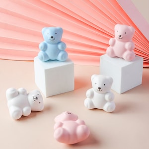 Originale pomello a forma di piccolo orso carino per bambini, per porta dell'armadio, per cassetto, colore cartone animato, piccolo pomello con foro singolo
