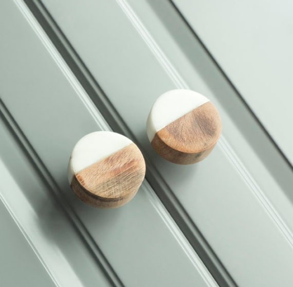 Nordic Modern Simple Door Knob Wood Knob Cabinet Marble Small Etsy