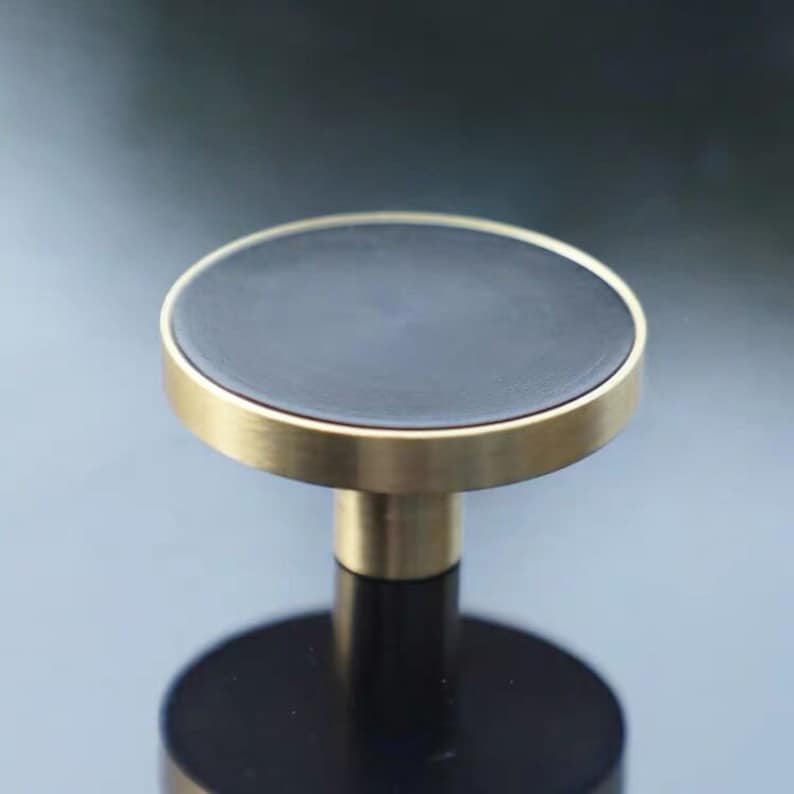 Nordic Modern Brass Wood Knob Knob Modern Drawer Knob Etsy