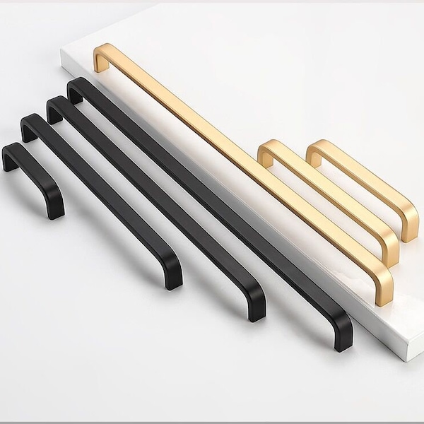 Nordic Cabinet Door Gold Black Aluminum Pull Handle Modern Wardrobe Cabinet Drawer Shoe Cabinet Door Pull Handle