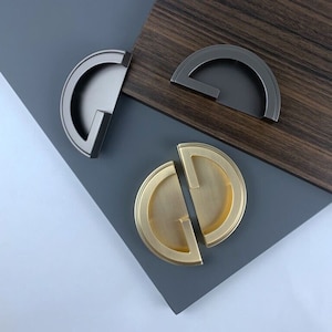 Light Luxury Wardrobe Pull Handle Modern Cabinet door handle Drawer Bathroom Cabinet Semicircle Pull Handle Slotted Pull Handle
